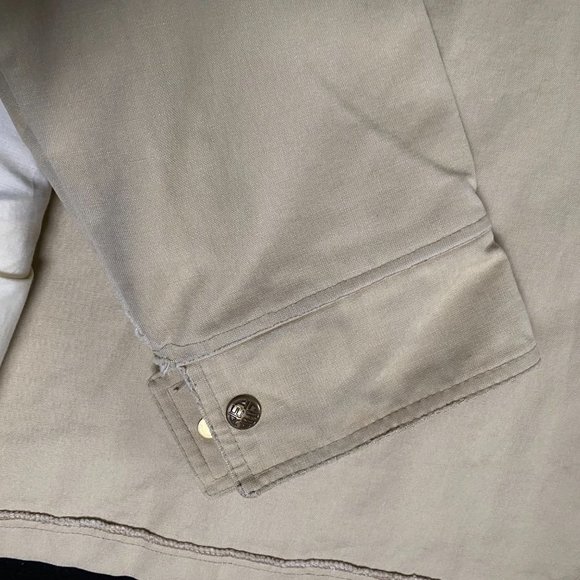 Vtg REI Co op beige utility cargo jacket/coat mens XL (packed hood) heavy canvas - Picture 13 of 16